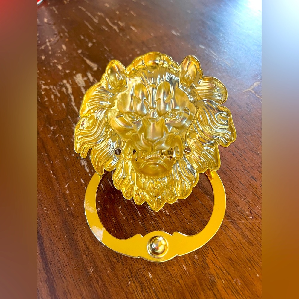 Gold Lion Head Door Knocker